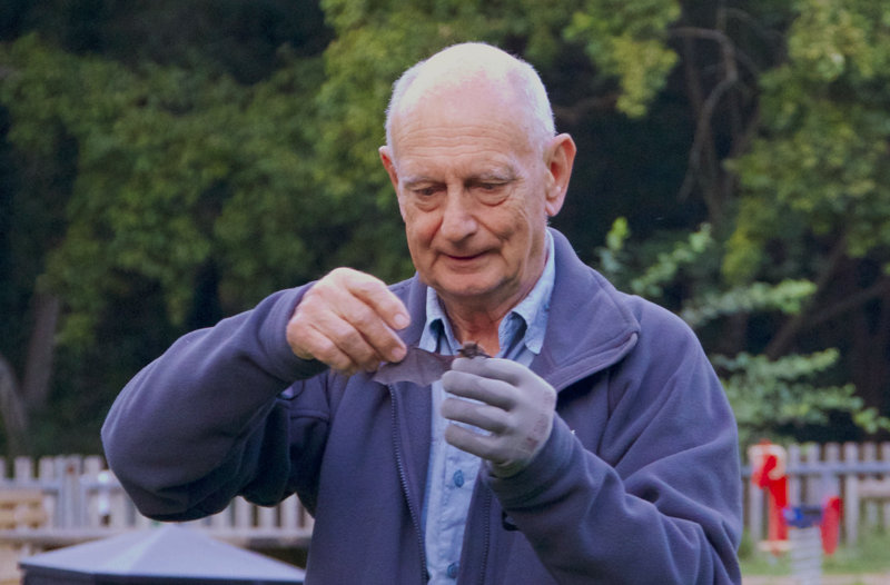 Chris Doubell with his rescued pipistrelle